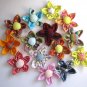 4 X HANDMADE ASSORTED FABRIC FLOWERS