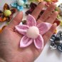4 X HANDMADE ASSORTED FABRIC FLOWERS