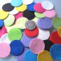 100 X MIXED COLOURS FELT CIRCLES - 4cm