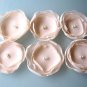 6 X HANDMADE CHIFFON FLOWERS APPLIQUE - CHAMPAGNE