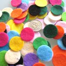 100 X MIXED COLOURS FELT CIRCLES - 2cm