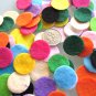 100 X MIXED COLOURS FELT CIRCLES - 2cm