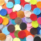 100 X MIXED COLOURS FELT CIRCLES - 3cm