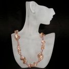 Crystal Rose Twisted Glass Bead Necklace