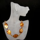 Golden Oval Beaded Necklace