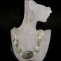 Green Gemstone Bead Necklace and Earring Set