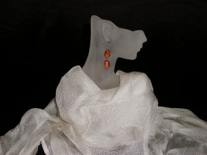 Burnt Orange Gemstone Earrings