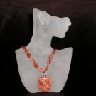 Burnt Orange Round Gemstone Necklace