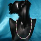 Pink & Green Pearl Necklace