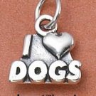 Sterling Silver “I Heart Dogs” Charm