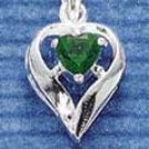 STERLING SILVER MAY CZ HEART CHARM