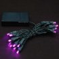 Battery Operated 20 LED Lights Pink on Green Wire