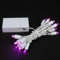 Battery Operated 20 LED Lights Pink on White Wire