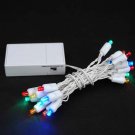 Battery Operated 20 LED Lights Multi Colored White Wire