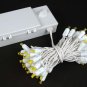 Battery Operated 50 LED Lights Yellow on White Wire