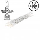 Connectible 5.5 Ft White Wire 10 Clear Mini Lights