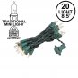 Clear 20 Light 9 Ft Long Green Wire Mini Lights