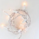 10 Bulb Clear Glass Craft Lights White Wire