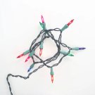 10 Bulb Multicolor Glass Craft Lights Green Wire