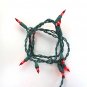 10 Bulb Red Glass Craft Lights Green Wire