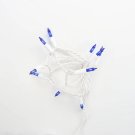 10 Bulb Blue Glass Craft Lights White Wire