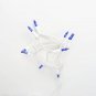 10 Bulb Blue Glass Craft Lights White Wire