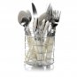 Gibson Sensations II 16 Piece Flatware Set White Handles Caddy