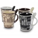 Bareggio 8 Piece 13 Ounce Coffee Mug with Spoon Set Bareggio 8 Piece 13 Ounce Coffee Mug with Spoon Set
