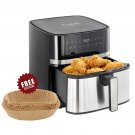 8.5 Quart Bundle Electric Air Fryer Black Stainless Steel