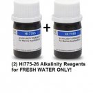$40.00 (2) Hanna HI 775-26 Checker Fresh Water Alkalinity Reagent - (50) Tests - FREE S&H!