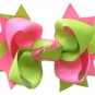 Lime Green/Hot Pink Spike Hair Bow
