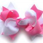 White/Hot Pink Spike Bow