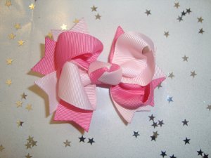 Pearl Pink/Hot Pink Spike Bow