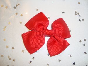 Red Pinwheel Hair Bow