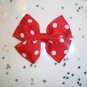 Red and White Polka Dot Pinwheel Hair Bow