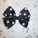 Black and White Polka Dot Pinwheel Hair Bow