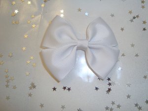 White Pinwheel Hair Bow