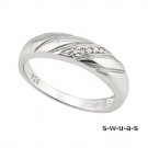 Men's Genuine Diamond Wedding Band Ring .925 Sterling Silver