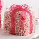 Silk Pink rose box center piece