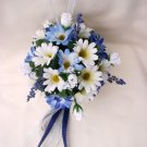 Silk White and blue Daisy Kissing Ball