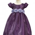 Purple Taffeta Dress with Lilac Flower Sash 2T