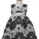 Silver Ribbon Embroidered Tulle Dress 10 or 12