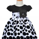 White Velvet and Taffeta Polkadot Holiday Dress Size 7