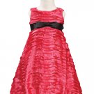 Fuchsia Ribboned Taffeta A-Line Dress size 5-6