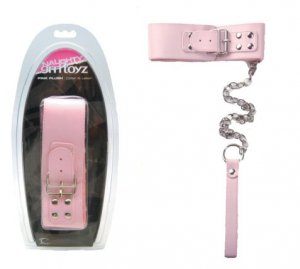 Pink Plush Collar & Leash Set