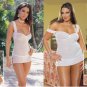 2 Piece Dot Mesh Babydoll Set with Lace Shoulder Straps
