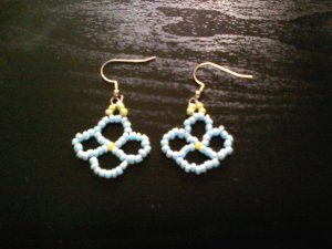 Blue Pansy Earrings