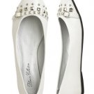 Wet Seal Stud and Buckle Flats in White (Size 7.5)