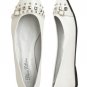 Wet Seal Stud and Buckle Flats in White (Size 7.5)