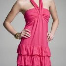 Pink Tiered Halter Dress by Express (Size: S)